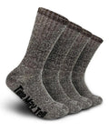 Merino Wool Hiking Cushion Socks For Men, Thermal Warm Crew Socks, Brown Pack Of 2 Pairs, US Size 9-13 side view