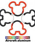 Cute Minnie Mouse Ears Aluminum Carabiner Clips 3 Inch Set with spring loaded gate, black and red color variations
