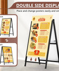 Double Sided 24x36 Inch Street Poster Sign Heavy Duty Folding Sidewalk Board With Slide In Steel Frame Outdoor Indoor Advertising