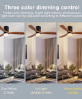 Dope 52 Inch Wood Ceiling Fan With Light And Remote Control, 3 color settings for different room ambiance
