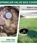 Before and after use of 2 Pack Quick Fit Round Sprinkler Valve Box Cover Fits 5.5 Inch ID And 6 Inch OD Round Boxes For Outdoor Lawn Irrigation