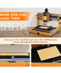 Sweet Precision No Sweat CNC Vacuum Table Workholding Heavy Duty Fixture For 3018 Pro Mini Milling Machine Zero Mark Platform Smooth Clamping Setup US Plug Desktop on a milling machine setup.