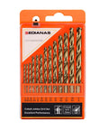 13PC Premium M35 Cobalt Twist Drill Bit Set 1/16 To 1/4 Inch Split Point Kit For Hardened Metal Stainless Steel Cast Iron Wood And Plastic, orange case