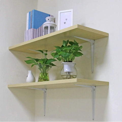 Durable Metal 6 X 8 Inch Wall Corner Shelf Brackets White Pack Of 4 With Screws Included Staggered Countersunk Holes