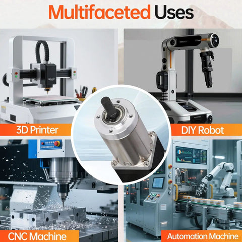 100 To 1 Beefy Geared Nema 11 Stepper Motor With Integrated Planetary Gearbox in 3D printer, CNC, DIY robot, and automation machine.