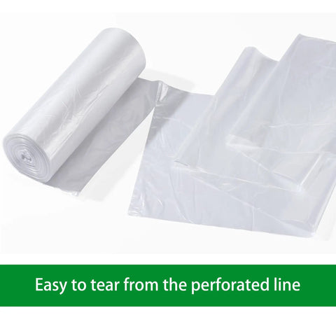 33 Gallon Clear Trash Liners, Heavy Duty High Density Garbage Bags, 33 By 40 Inches, 500 Count, on a smooth surface