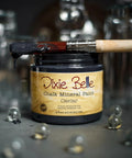 Matte Black Caviar Chalk Finish Furniture Paint 32oz with brush for DIY Makeovers with Chalk Mineral Formula Versatile
