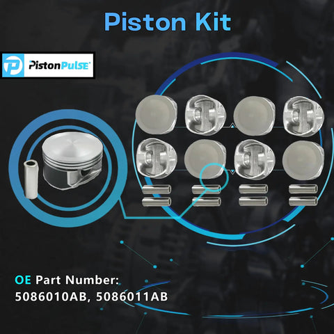 Piston components from 5.7L Hemi Engine Rebuild Kit With Piston Kit Timing Chain Kit Water Pump And Oil Pump for Dodge Charger