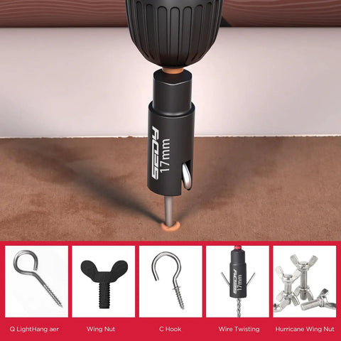 41 Piece Magnetic Impact Nut Driver Set With One Quarter Inch Drive in action on wooden surface
