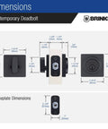 Dimensions of Single Cylinder Deadbolt Door Lock For Front Door With Keyed Entry Pick Resistant Security Matte Black Finish