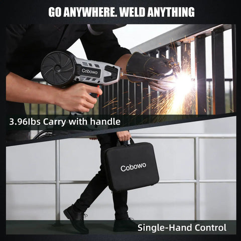 Person using 2 In 1 MIG And Stick Welder 250A Portable Handheld Workhorse For Farm Auto Body DIY Projects Flux Core MIG And MMA
