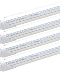2Ft LED Light Tube Replacement For T8 T10 T12 Fittings 8W 24 Inch 1120 Lumen 6500K Cool White Ballast Bypass With Clear Cover Pack Of 4