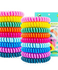 18 Pack Mosquito Repellent Bracelets With 60 Patch Refills, DEET-Free Insect Repellent Wrist Bands, colorful spiral design