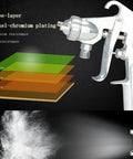 R77P Pro Grade Heavy Duty Pressure Feed Paint Sprayer with triple-layer plating showing corrosion and wear resistance.