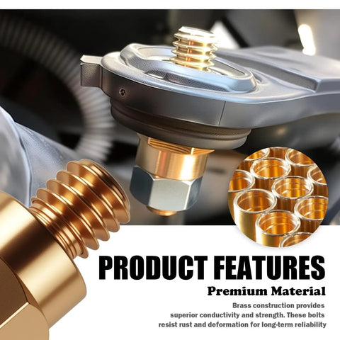 Heavy Duty Brass Battery Terminal Adapters showing side post design for reliable power delivery, supporting corrosion resistance.