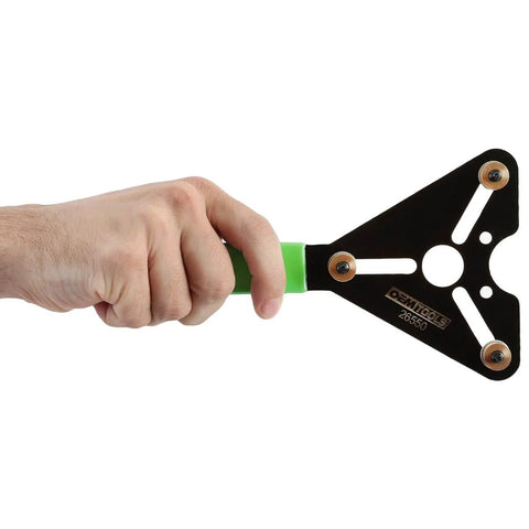Hand holding AC Clutch Holding Tool With Adjustable Pins For A Tight Grip And Secure Removal And Installation Of Compressor Clutches