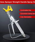 Heavy Duty Airless Paint Spray Gun With Reversible 517 Tip And 3600 PSI Max Pressure For Smooth Blended Results And No Drip Inline Design Built Tough For Every Weekend Project, showcasing comfortable grip and even atomization.