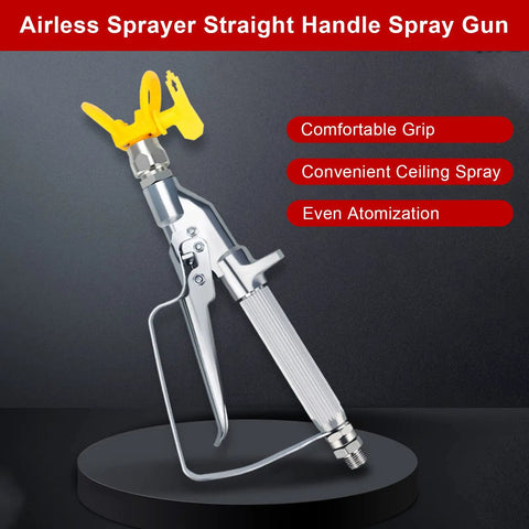Heavy Duty Airless Paint Spray Gun With Reversible 517 Tip And 3600 PSI Max Pressure For Smooth Blended Results And No Drip Inline Design Built Tough For Every Weekend Project, showcasing comfortable grip and even atomization.