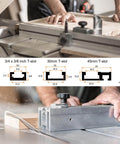 10 Piece T Track Bolts Knob Kit With M6 X 40mm Threaded Bolts And M6 X 25mm Hex Hand Knobs With Washers for Woodworking Jigs in use.