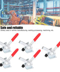 Heavy Duty Quick Clamp 5 Pack Set For Welding And Auto Works With Galvanized Steel Build, showcasing secure grip design.