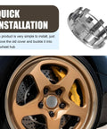 Top Shelf Silver Wheel Center Caps 4 Pack Durable Abs Steel Hubcovers For Cars And Suvs Install In No Time Flat, showing a steel ring hub cover.