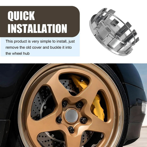 Top Shelf Silver Wheel Center Caps 4 Pack Durable Abs Steel Hubcovers For Cars And Suvs Install In No Time Flat, showing a steel ring hub cover.