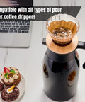 Pour over coffee maker on black carafe with cakes; Keep Coffee Hot All Day With This Double Walled Vacuum Insulated Carafe 56 Ounce Thermal Urn