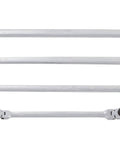 Tough As Nails 4 Piece Flexible Double Box End Universal Spline Ratcheting Wrench Set featuring polished chrome vanadium steel wrenches.