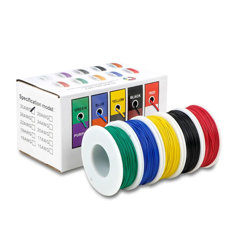 Five Pack 164 Ft Copper Hookup Wire Kit 30AWG Solid Core Tinned Copper Jumper Wire In Five Colors For Breadboard Projects Wrapping