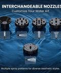 Six interchangeable nozzles for Floating Solar Fountain With Six Nozzles For Bird Bath And Garden Decor A Sun Powered Water Pump