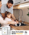 Solid Choice High Arc Kitchen Faucet With Long Reach Pull Down Sprayer And 360 Swivel Spout Single Handle Stainless Steel Mount used by family in kitchen.