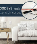 Living room with In Wall Power Outlet Extender Kit With 6 Foot Cable White Finish Perfect For Kitchen Remodels And Outlet Relocation Includes USB Ports For Charging Easy In Wall Wiring And Cable Management integrated, replacing visible cords.