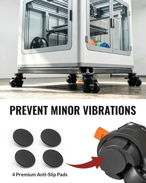 Heavy Duty Retractable Leveling Casters Set Of 4 Dual Stem Sizes And Ratchet Handle Easy Peasy Furniture Lift Smooth Rolling Wheels Black 2200 Lb Capacity with anti-slip pads.