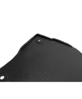 Heavy Duty Front Underbody Splash Guard Shield Fits 2017 Through 2026 Tesla Model 3 And Model Y close-up of textured black plastic material.
