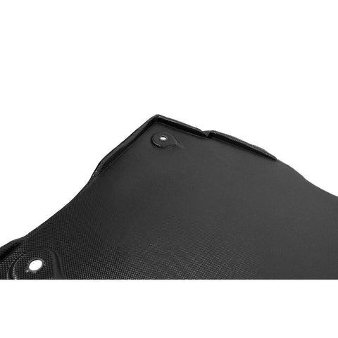 Heavy Duty Front Underbody Splash Guard Shield Fits 2017 Through 2026 Tesla Model 3 And Model Y close-up of textured black plastic material.
