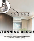 Six Pack Track Lighting Heads in Brushed Nickel with GU10 Sockets, 50W 120V Ceiling Kitchen Track Lights installed in modern room