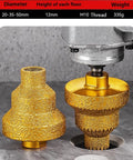 Golden M10 thread diamond core stepped pagoda drill bit pair for metal; conical hole opener and brazed step reamer.