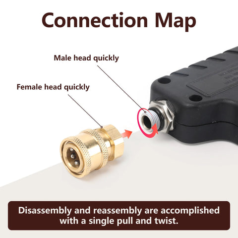 Brass 1/4 in. pressure washer quick-connect fittings set (3-pack) with male and female couplers and NPT adapter