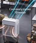 Portable Evaporative Air Cooler With Ice Packs And Water Tank, Three In One Swamp Cooling Unit For Room Or Office, Whisper Quiet Design cooling a large area.