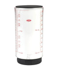 Two Cup Adjustable Measuring Cup with Grippy Rotating Body for Easy Pouring of Peanut Butter and Honey, inner track visible