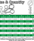 Dang Solid 195 Piece Nickel Plated Eye Screw Assortment Kit Featuring Self Tapping Hooks dimensions and quantity chart.