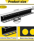 Heavy Duty Screwdriver And Pliers Organizer Wall Mount Rack For Garage Workshop Pros Metal Tool Holder Storage Rack Space Saving Vertical Organizer For Tool Chest And Cart Rust Resistant Steel with 14 holes and dimensions shown