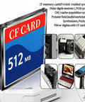 Front view of CF Memory Card 512MB Type I for cameras and digital gear with high-performance controller, broad compatibility with devices.