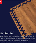 Wood Grain Interlocking Foam Floor Tiles 24x24 Inch Three Eighths Inch Thick Anti Fatigue Mats for easy assembly on flat surfaces