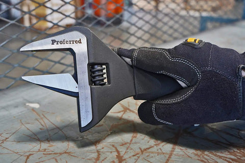 Heavy Duty Adjustable Wrench For Plumbing And Auto, Extra Wide Jaw Opening Up To 2.44 Inches, black phosphate finish