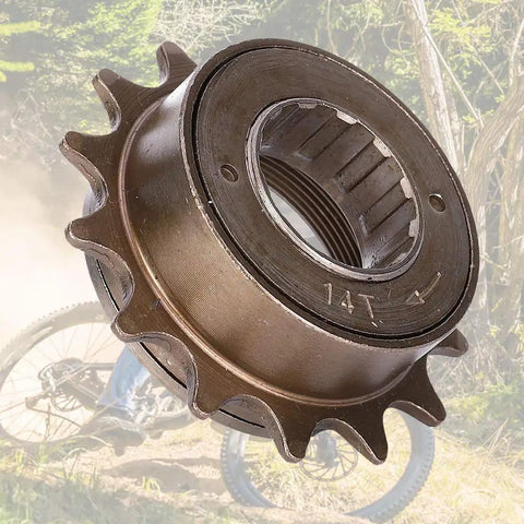 14T Screw On Single Speed Freewheel For Mountain Road And Folding Bikes Beefy One Way Flywheel Sprocket, bronze color
