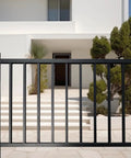 Top Notch Black Metal Deck Railing Kit With Weather Resistant Coating No Fuss Install For Porch Railing And Balcony with steps.