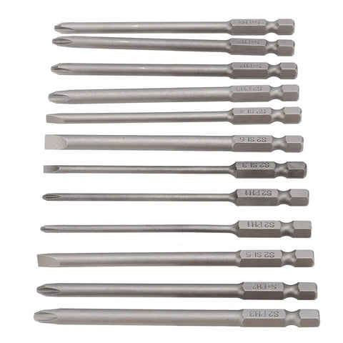 Rock Solid 12 Piece Screwdriver Bit Set With S2 Alloy Steel Construction And Precision Tips For Electric Drill Or Manual Use Featuring Sandblasted Anti Rust Surface To Save Your Tools From Damage And Wear, 12-bit set