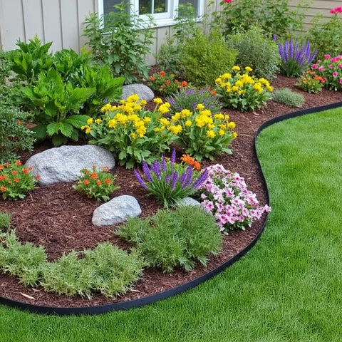Installed deep landscape edging system with ten inch depth and fifty feet run as grass root barrier pro grade yard border