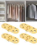 180 Degree Flap Hinge In Bright Gold 0.09 Inch Thick Metal Folding Flip Top Hinge shown with closet background
